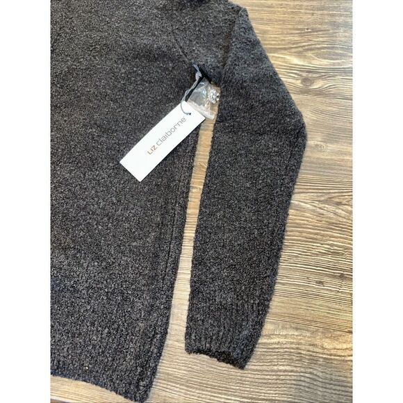 Liz Claiborne Charcoal Heather Long Sleeve Sweater.  Size Small. NWT. 12 - Picture 2 of 10
